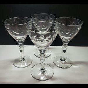 Set of 4 Vintage Cordial Liqueur Cocktail Glasses